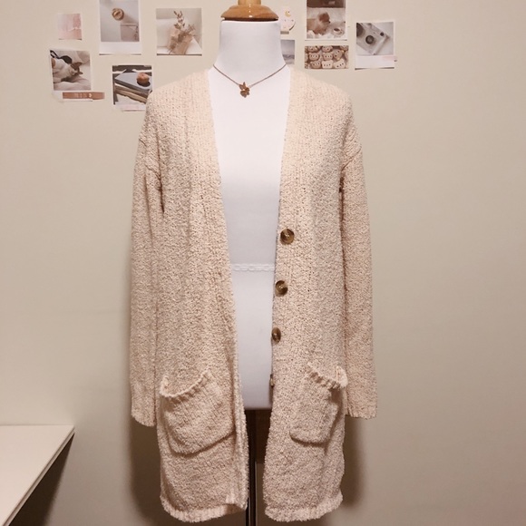 Beige Popcorn Cardigan - Picture 2 of 7